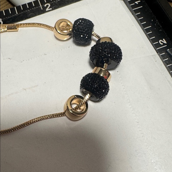 Black Pave Bead Adjustable Bracelet NWOT (BR1313/2) - Picture 3 of 3